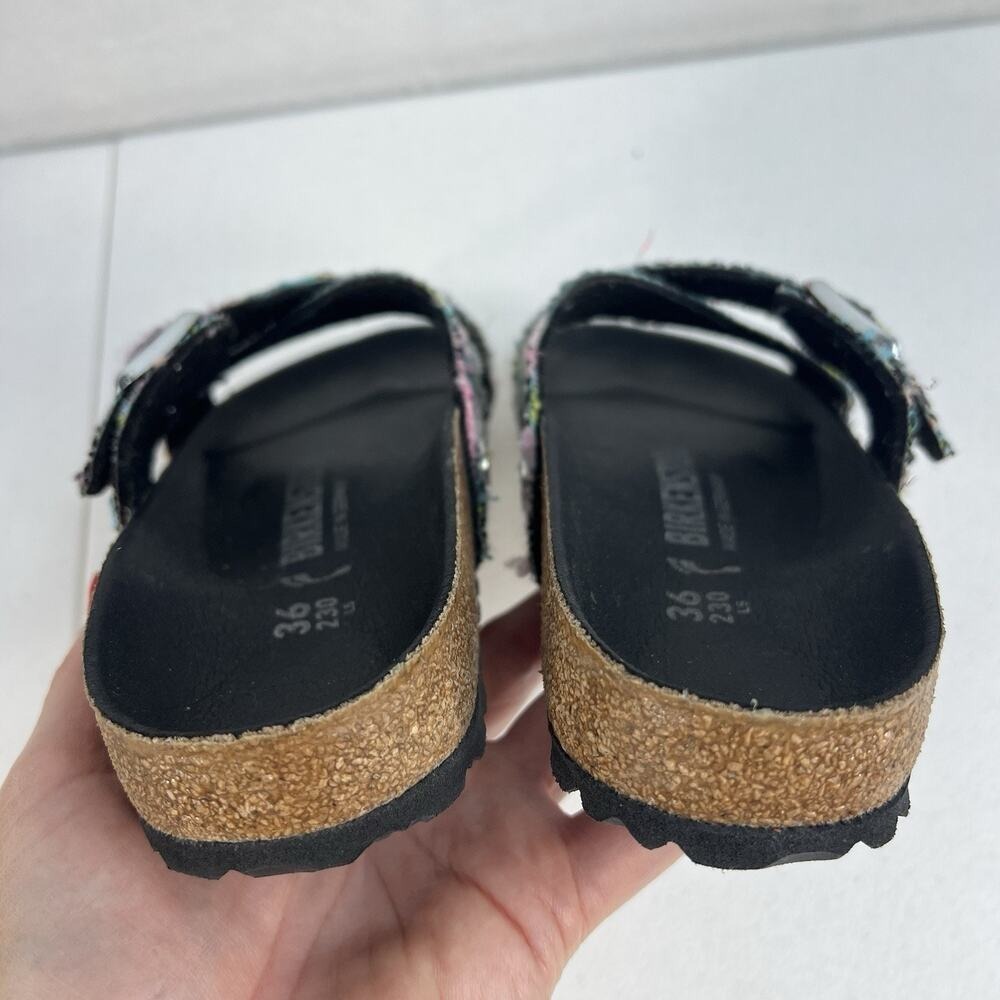 Birkenstock Cross-Strap Sandals in Multicolor Tweed Pattern - Picture 10 of 11